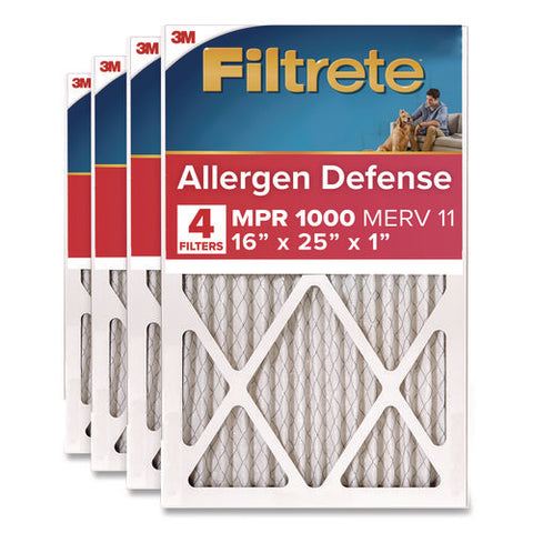 Allergen Defense Air Filter, 16 X 25, 4/carton