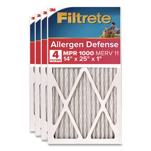 Allergen Defense Air Filter, 12 X 25, 4/carton