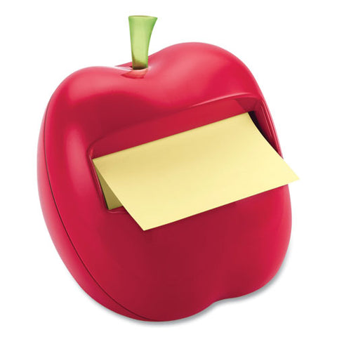 Apple-shaped Dispenser, For 3 X 3 Pads, Red, Includes 50-sheet Canary Yellow Pop-up Pad