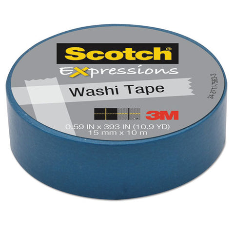 Expressions Washi Tape, 1.25" Core, 0.59" X 32.75 Ft, Blue