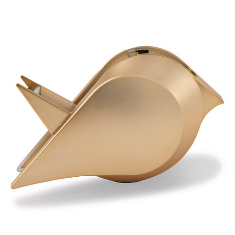 Bird Desktop Tape Dispenser, 1" Core, Metallic Gold