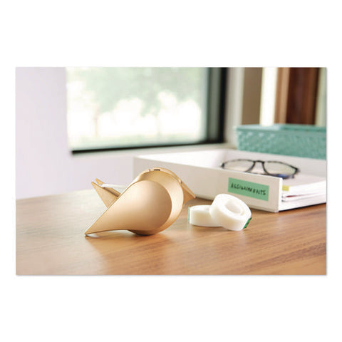 Bird Desktop Tape Dispenser, 1" Core, Metallic Gold