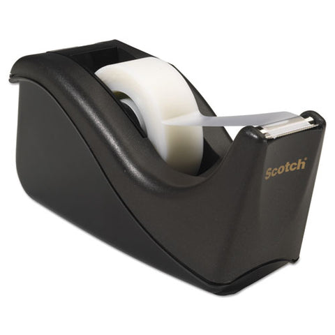 Value Desktop Tape Dispenser, 1" Core, Two-tone Black