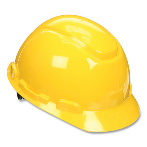 Securefit Hard Hat With Uvicator, Four-point Ratchet Suspension, Yellow