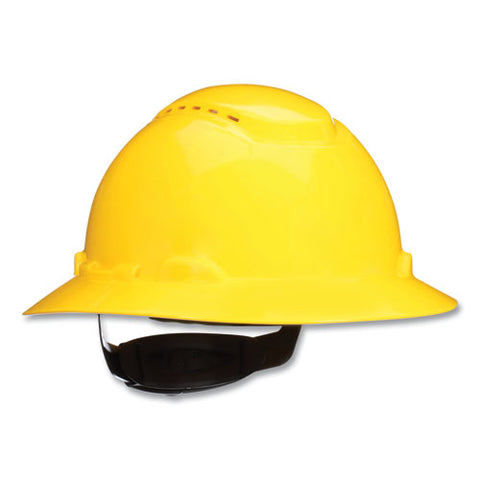 Securefit H-series Hard Hats, H-800 Vented Hat With Uv Indicator, 4-point Pressure Diffusion Ratchet Suspension, Yellow