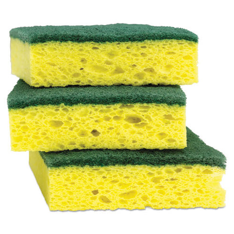 Heavy-duty Scrub Sponge, 4.5 X 2.7, 0.6" Thick, Yellow/green, 3/pack