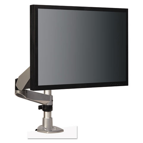 Dual-swivel Monitor Arm, 360 Degree Rotation, +15 Degree/-90 Degree Tilt, 180 Degree Pan, Black/gray, Supports 30 Lbs