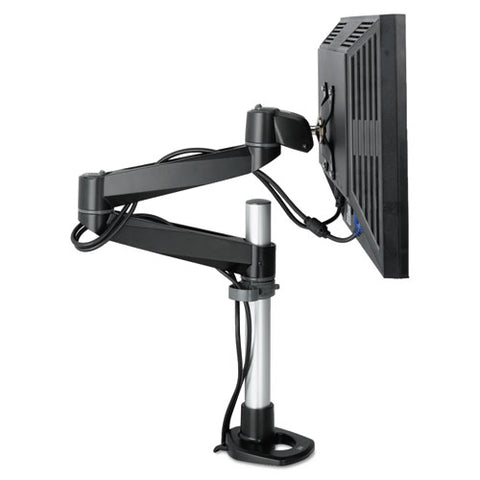 Dual-swivel Monitor Arm, 360 Degree Rotation, +15 Degree/-90 Degree Tilt, 180 Degree Pan, Black/gray, Supports 30 Lbs