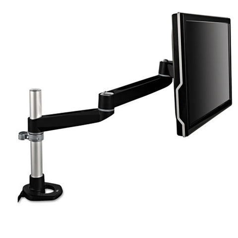 Dual-swivel Monitor Arm, 360 Degree Rotation, +15 Degree/-90 Degree Tilt, 180 Degree Pan, Black/gray, Supports 30 Lbs