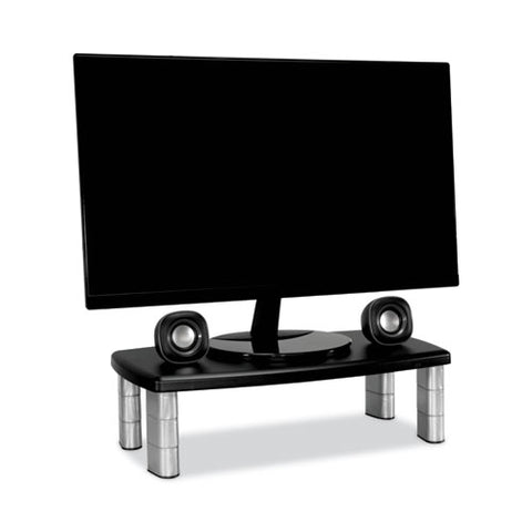 Extra-wide Adjustable Monitor Stand, 20" X 12" X 1" To 5.78", Silver/black, Supports 40 Lbs