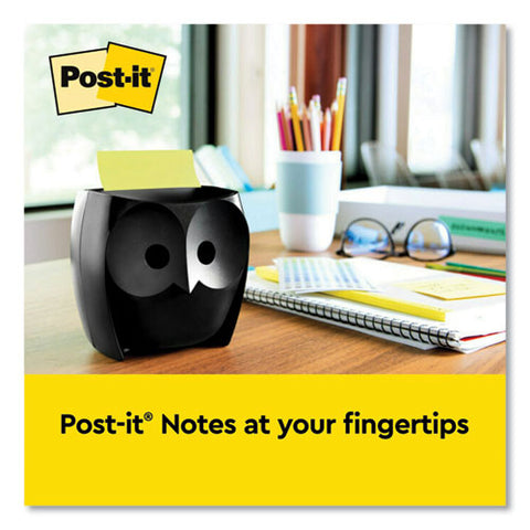 Owl-shaped Dispenser, For 3 X 3 Pads, Black, Includes 45-sheet Citron Super Sticky Dispenser Pop-up Pad