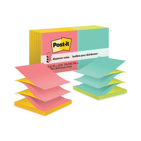 Original Pop-up Refill, Poptimistic Collection Alternating-color Value Pack, 3" X 3", 100 Sheets/pad, 12 Pads/pack