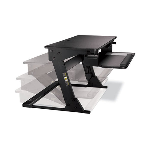 Precision Standing Desk, 35.4" X 22.2" X 6.2" To 20", Black