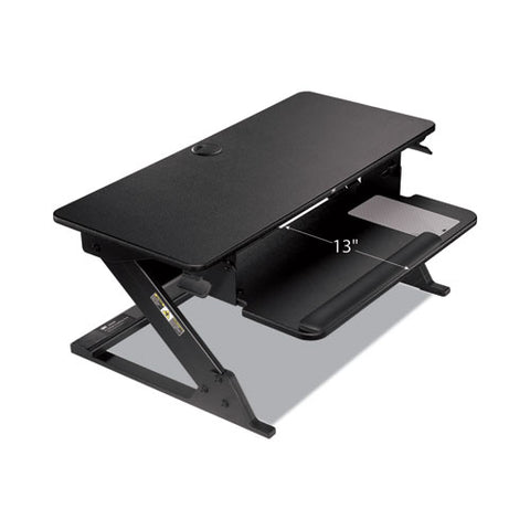 Precision Standing Desk, 35.4" X 22.2" X 6.2" To 20", Black