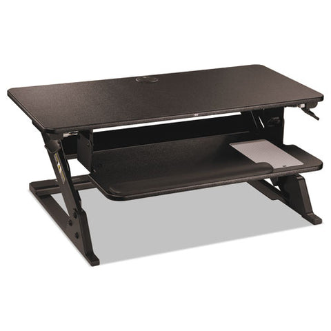 Precision Standing Desk, 35.4" X 22.2" X 6.2" To 20", Black