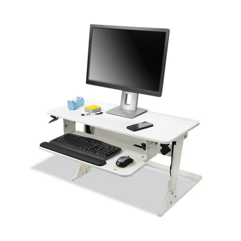 Precision Standing Desk, 35.4" X 23.2" X 6.2" To 20", White