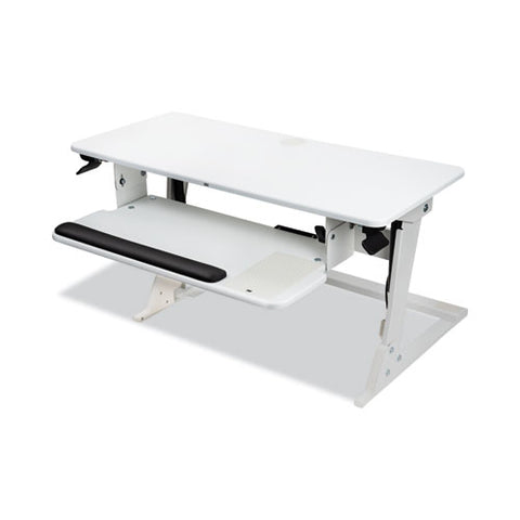 Precision Standing Desk, 35.4" X 23.2" X 6.2" To 20", White