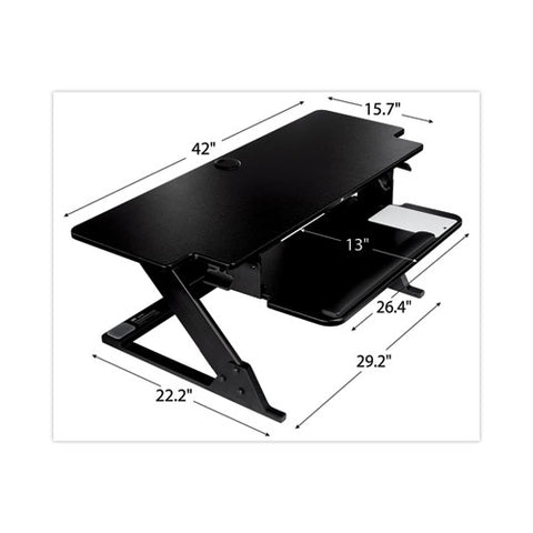 Precision Standing Desk, 42" X 23.2" X 6.2" To 20", Black