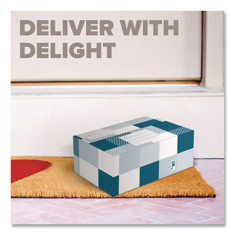Designer Small Mailing/shipping Box, 6 X 9 X 3.75, Blue/white Plaid