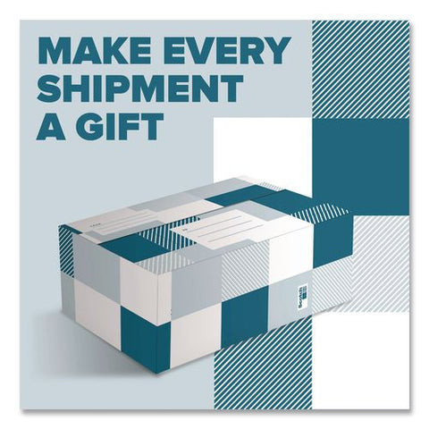 Designer Small Mailing/shipping Box, 6 X 9 X 3.75, Blue/white Plaid