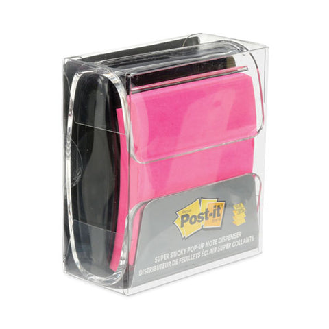 Wrap Dispenser, For 3 X 3 Pads, Black/clear, Includes 45-sheet Color Varies Pop-up Super Sticky Pad