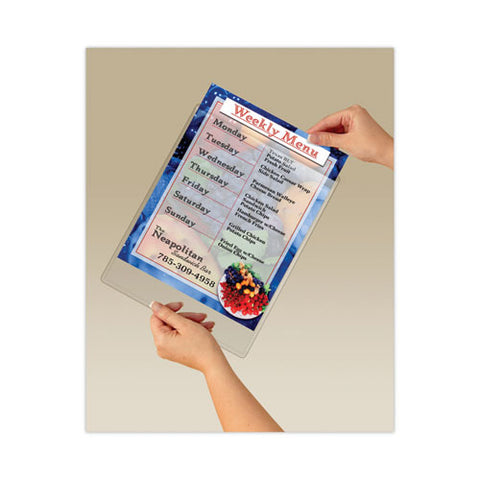 Display Pocket, Removable Interlocking Fasteners, Plastic, 8.5 X 11, Clear