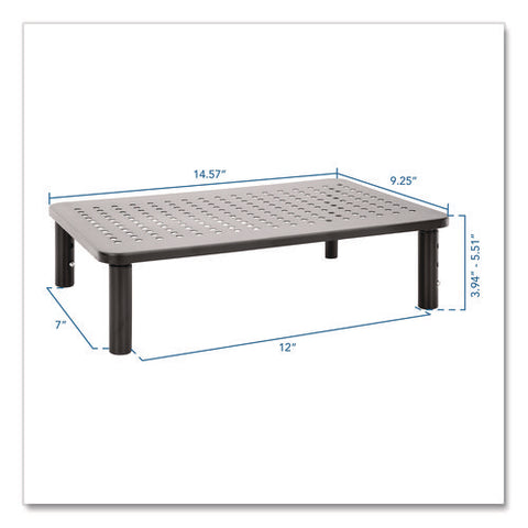 Adjustable Desktop Monitor Riser, For Up To 32" Monitors, 14.57" X 9.25" X 5.51", Black, Supports 44 Lb