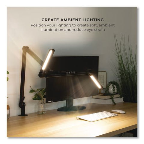 Led Desk Lamp, Articulating Neck, 20.2" High, Matte Black