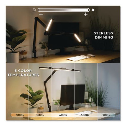 Led Desk Lamp, Articulating Neck, 20.2" High, Matte Black