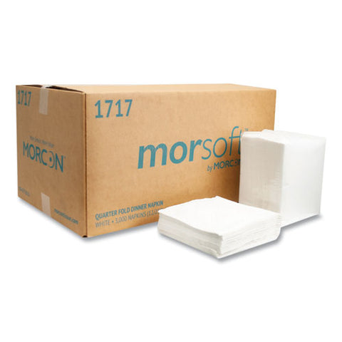 Morsoft Dinner Napkins, 1-ply, 16 X 16, White, 250/pack, 12 Packs/carton