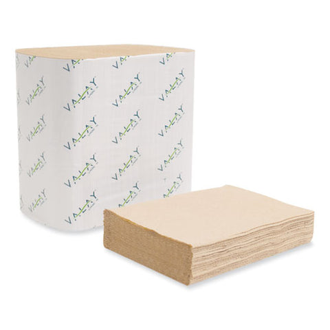 Valay Interfolded Napkins, 2-ply, 6.5 X 8.25, Kraft, 6,000/carton