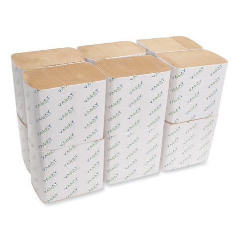 Valay Interfolded Napkins, 2-ply, 6.5 X 8.25, Kraft, 6,000/carton