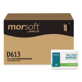 Morsoft Tall Fold Dispsenser Napkins, 1-ply, 3.5 X 5, White, 500/pack, 20 Packs/carton