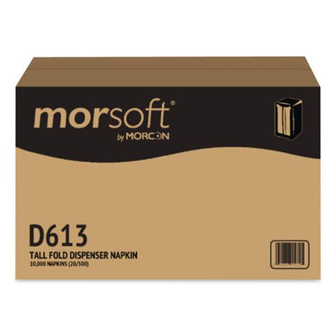Morsoft Tall Fold Dispsenser Napkins, 1-ply, 3.5 X 5, White, 500/pack, 20 Packs/carton