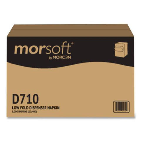 Morsoft Low Fold Dispenser Napkins, 1-ply, 3.5 X 5, White, 400/pack, 20 Packs/carton