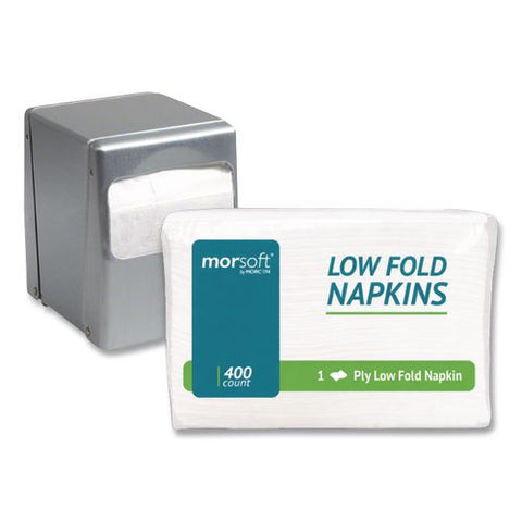 Morsoft Low Fold Dispenser Napkins, 1-ply, 3.5 X 5, White, 400/pack, 20 Packs/carton