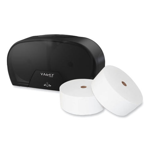 Valay Small Core Jumbo Bath Tissue Dispenser, 5.62 X 11.4 X 21.2, Black