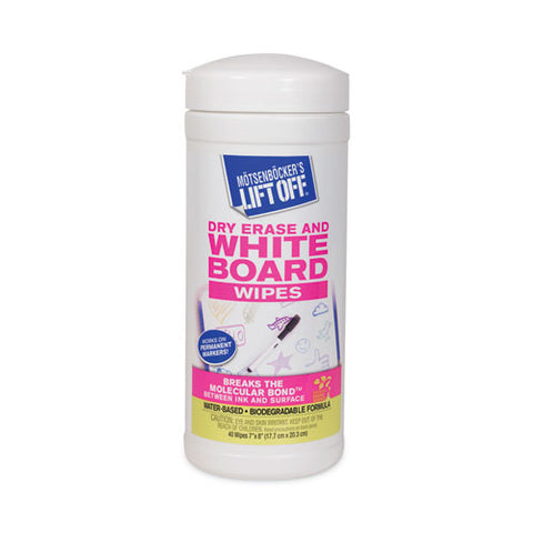 Dry Erase Cleaner Wipes, 7 X 12, 40/canister