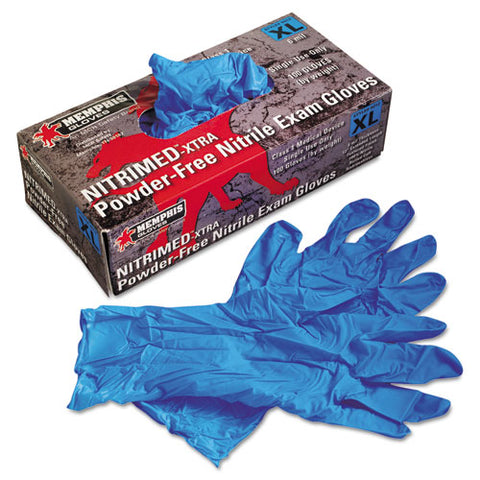 Nitri-med Disposable Nitrile Gloves, Blue, X-large, 100/box