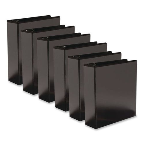 Round Ring View Binder, 3 Rings, 3" Capacity, 11 X 8.5, Black, 6/carton