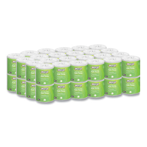 100% Recycled 2-ply Bath Tissue, Septic Safe, Individually Wrapped Rolls, White, 330 Sheets/roll, 48 Rolls/carton