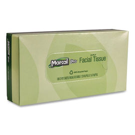 100% Recycled Convenience Pack Facial Tissue, 2-ply, White, 100 Sheets/box, 30/carton