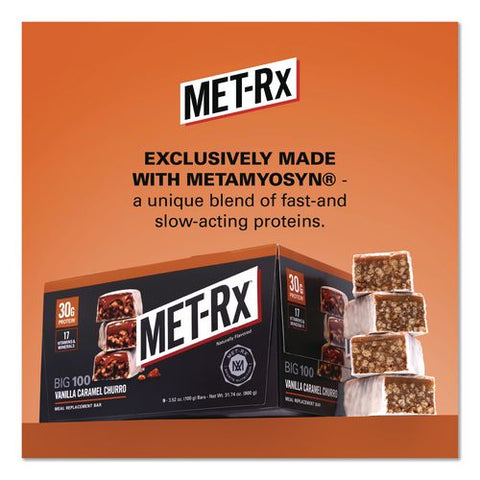 Big 100 Vanilla Caramel Churro Protein Bar, 9/box