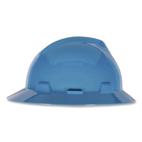 V-gard Hard Hats, Vented, Full Brim, Fas-trac Iii Slide Lock Suspension, One Size Fits Most (6.5 To 8), Blue