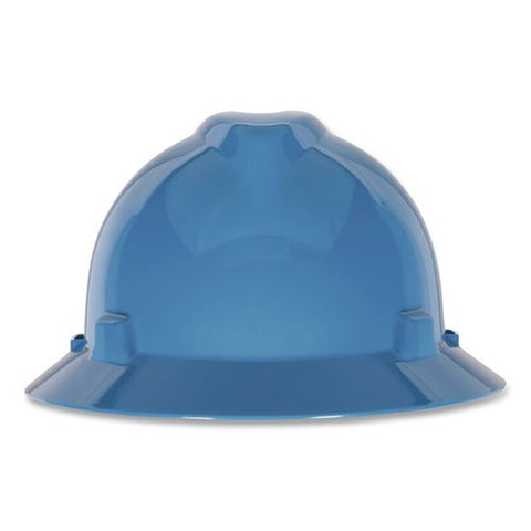 V-gard Hard Hats, Vented, Full Brim, Fas-trac Iii Slide Lock Suspension, One Size Fits Most (6.5 To 8), Blue
