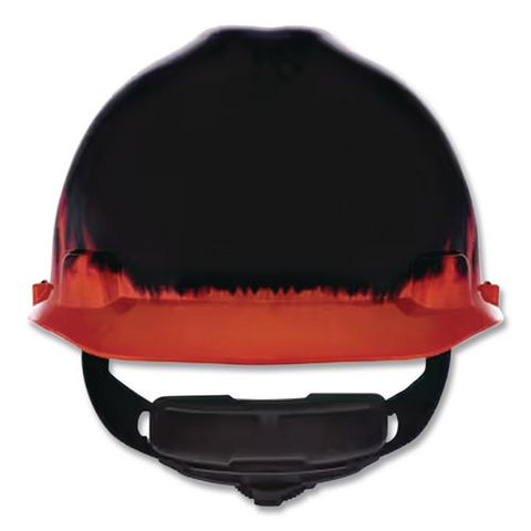 V-gard Hard Hats, Front Brim, Fas-trac Iii Ratchet Suspension, One Size Fits Most (6.5 To 8), Black Fire