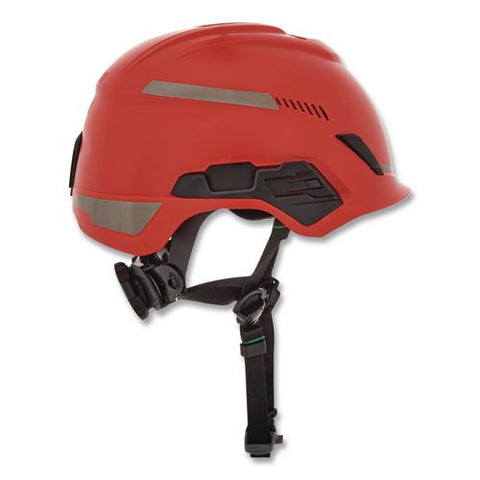 V-gard H1 Safety Helmet, Vented, Brimless, Fas-trac Iii Pivot Ratchet Suspension, One Size Fits Most (6.5 To 8), Red