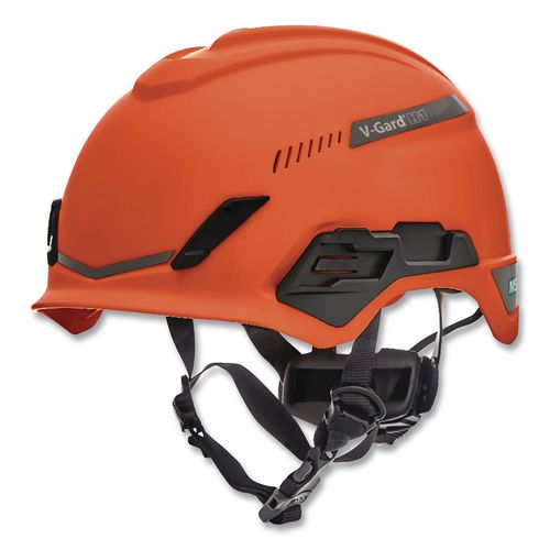 V-gard H1 Safety Helmet, Vented, Brimless, Fas-trac Iii Pivot Ratchet Suspension, One Size Fits Most (6.5 To 8), Orange