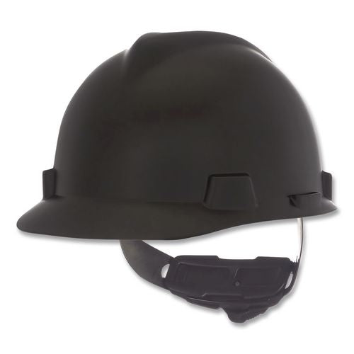 V-gard Hard Hats, Front Brim, Fas-trac Iii Ratchet Suspension, One Size Fits Most (6.5 To 8), Matte Black