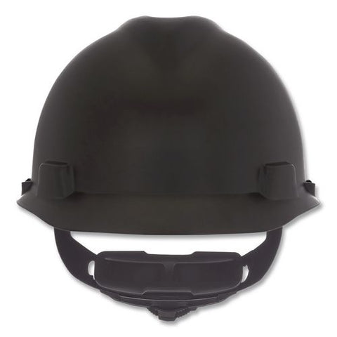 V-gard Hard Hats, Front Brim, Fas-trac Iii Ratchet Suspension, One Size Fits Most (6.5 To 8), Matte Black